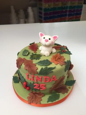 Feesttaarten - Herfsttaart Linda met poesje