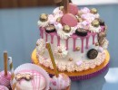 Cupcakes - Donut cakepops roze met goud