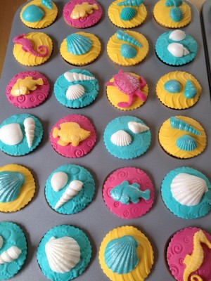 Cupcakes - Cupcakes in zeethema vissen schelpen Cupcakes - Cupcakes in zeethema vissen schelpen